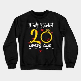 Wedding Anniversary 20 Years Together Golden Family Marriage Gift For Husband And Wife Crewneck Sweatshirt
